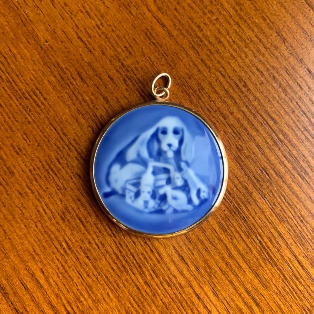 Vintage Copenhagen Porcelain Denmark B&G Pendant Necklace - Picture 7 of 7